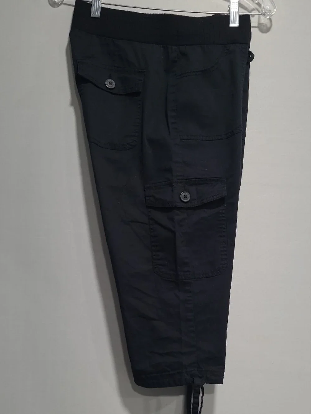 Womens Black Cargo Jogger Pants - Comfortable Casual Wear Sz M